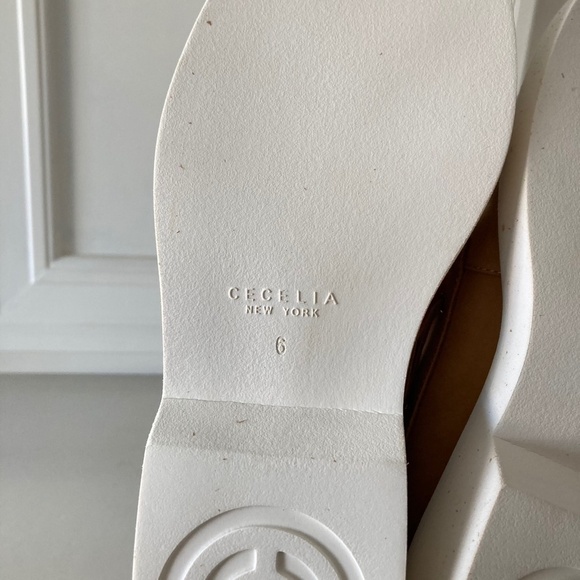 NWOT Cecelia New York Anthropologie Tan Leather Reedy Platform Loafers Sz 6 - Picture 8 of 8